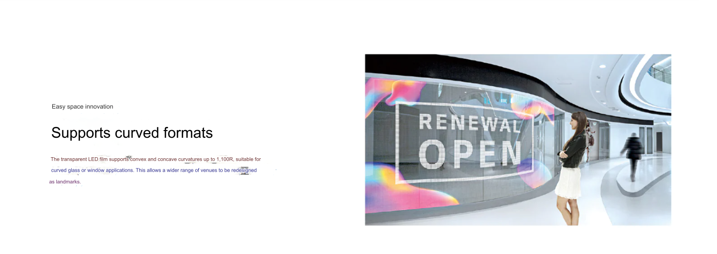 Kavisli bi&ccedil;imleri destekler